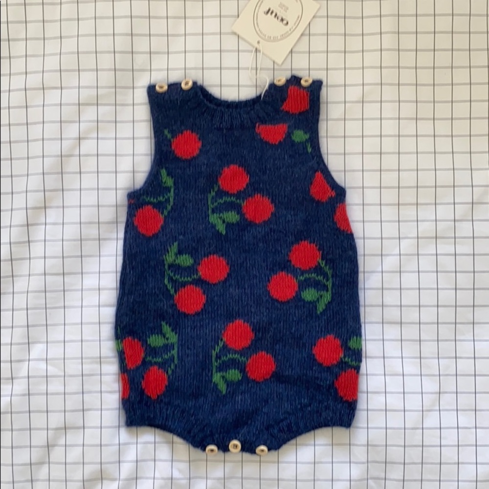 Oeuf cherry tank romper indigo